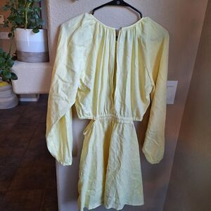 GB Gianni Bini yellow long sleeve cut out dress  Medium